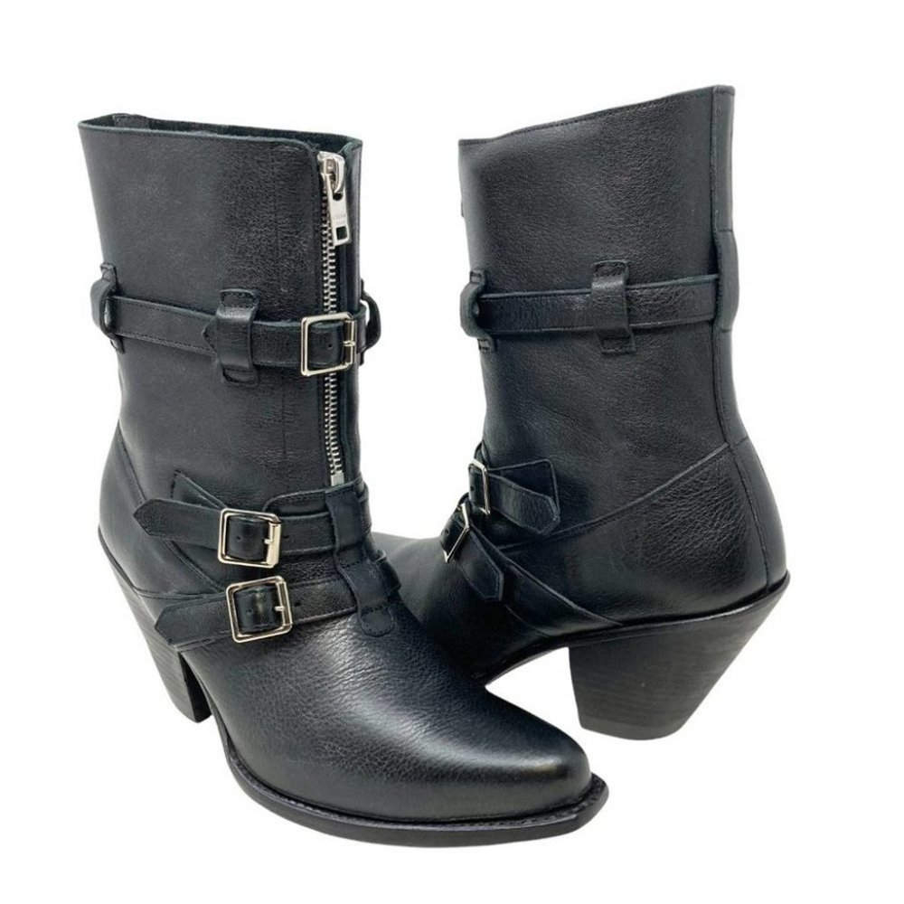 Celine Paris Hedi Slimane Black Leather Berlin Ankle Boots - Size 5.5